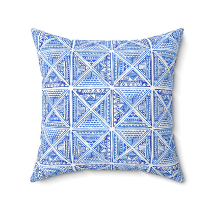 Blue Mediterranean Tile - Indoor Throw Pillow