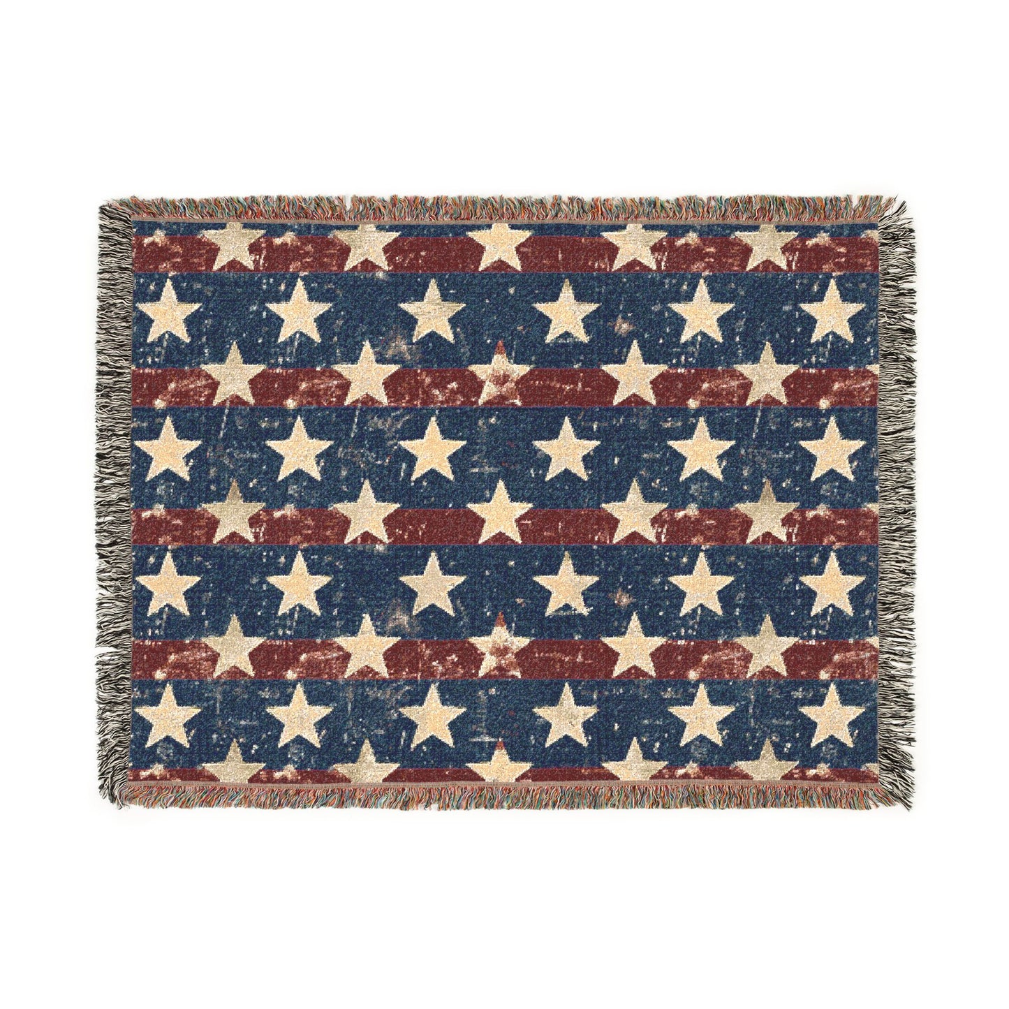 Patriotic Star Woven Blanket