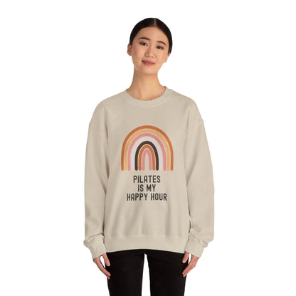 Pilates Rainbow Crewneck Sweatshirt, Cozy Exercise Sweatshirt, Gift for Fitness Lovers, Motivational Apparel, Workout Pullover