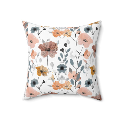Blush and Mustard Floral - Indoor Throw Pillow