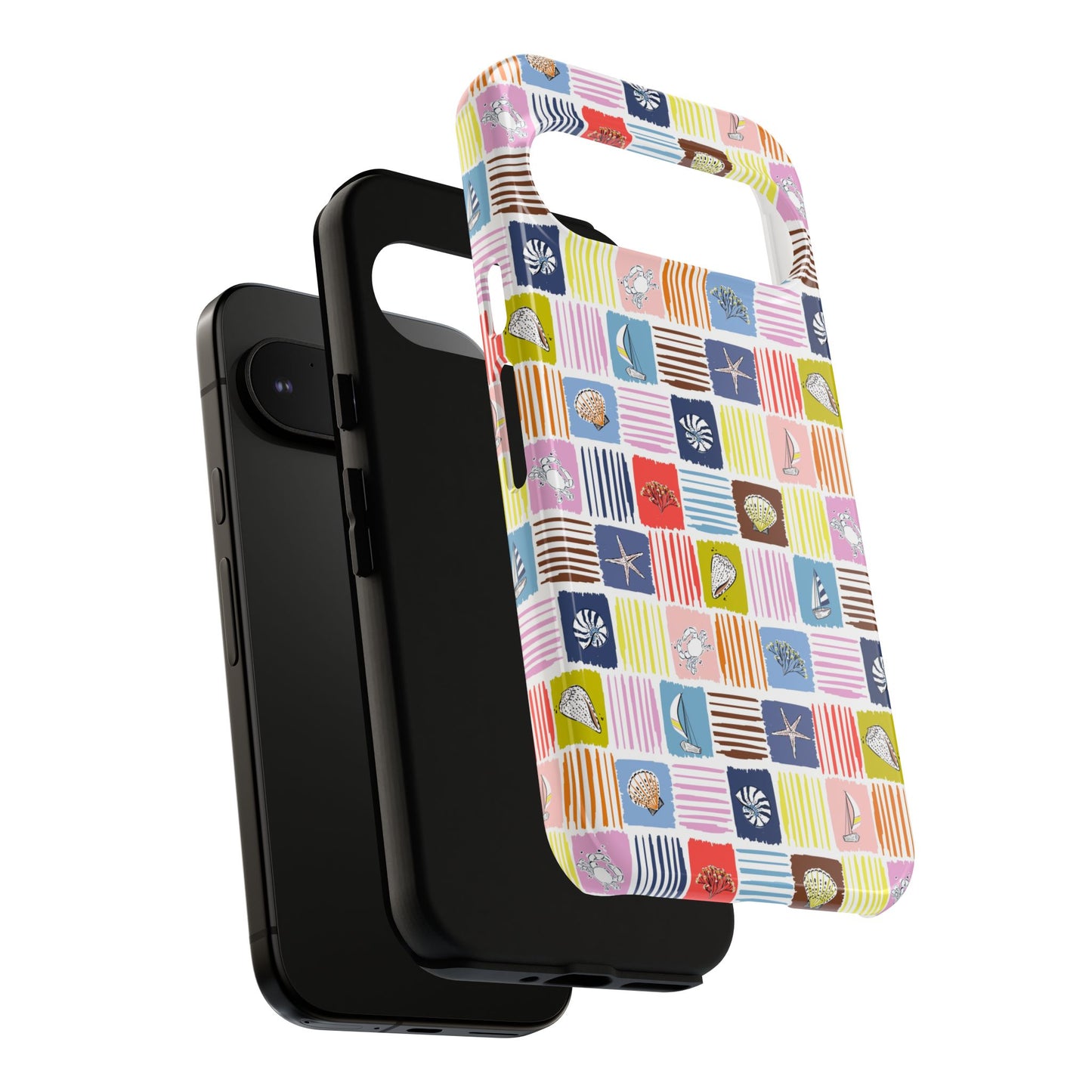 Colorful Seashells Sailboats and Starfish Summer Themed Phone Case