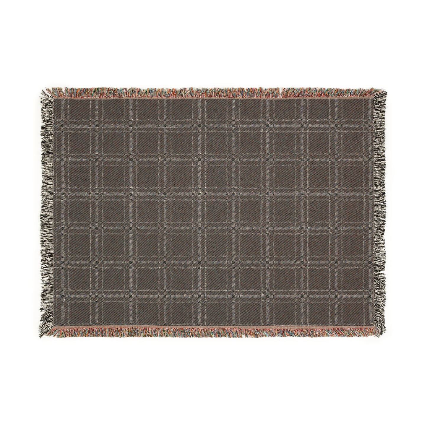 Cozy Blue and White Plaid - Woven Blanket