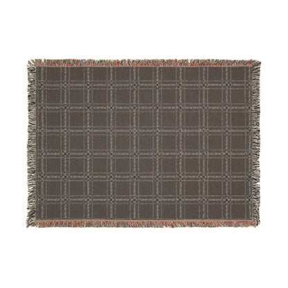 Cozy Blue and White Plaid - Woven Blanket