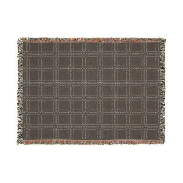 Cozy Blue and White Plaid - Woven Blanket