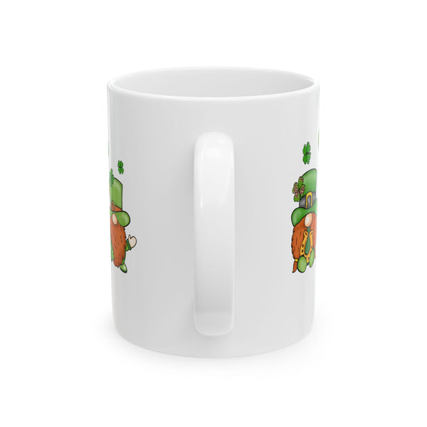 Chillin With My Gnomies Ceramic 11oz Mug, Gnomes and Shamrocks 11oz Mug