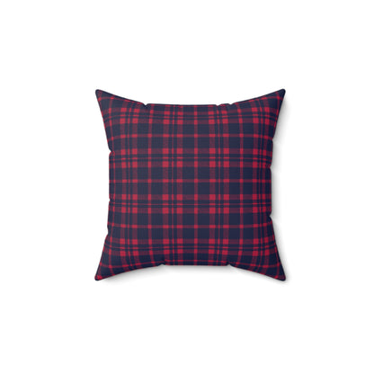 Blue and Red Plaid - Indoor Throw Pillow - Front and Back Design