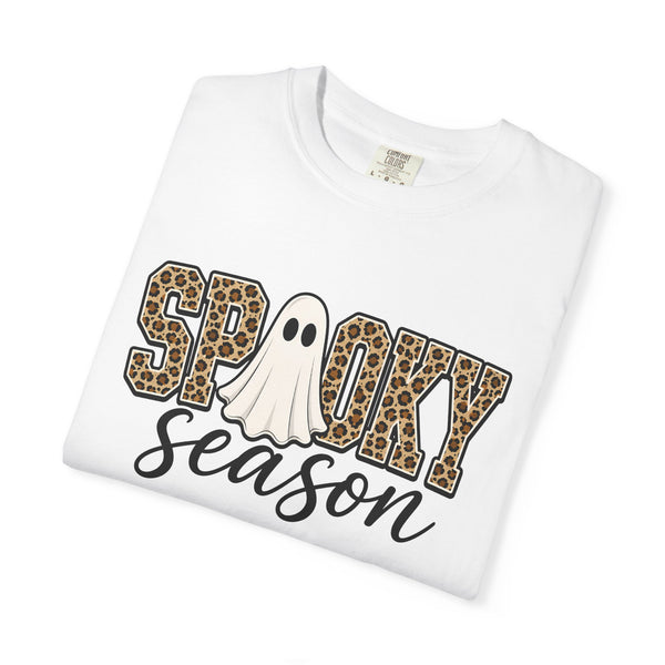 Spooky Season Leopard Print Ghost Halloween Graphic T-Shirt