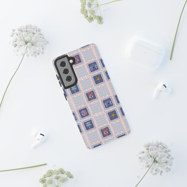 Lobsters Sailboats Seashells - Cell Phone Tough Case