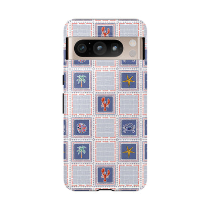 Lobsters Sailboats Seashells - Cell Phone Tough Case
