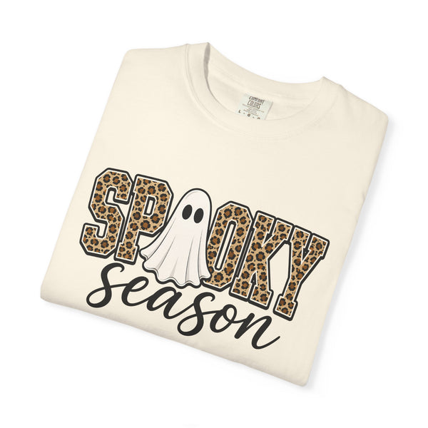Spooky Season Leopard Print Ghost Halloween Graphic T-Shirt