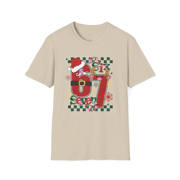 Christmas 67 Shirt – Cute Santa & Reindeer Holiday Graphic Tee – Festive “Six Seven” Xmas Top