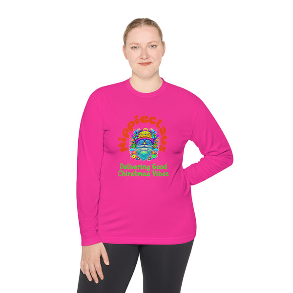 Unisex Long Sleeve TShirt Hippie Claus Graphic Tshirt Funny Tee