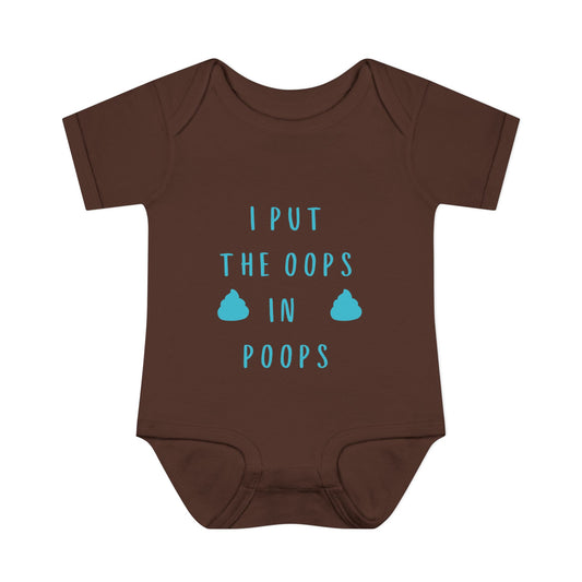 Funny Infant Onesie "I Put the Oops in Poops" Baby Bodysuit Newborn Six Months