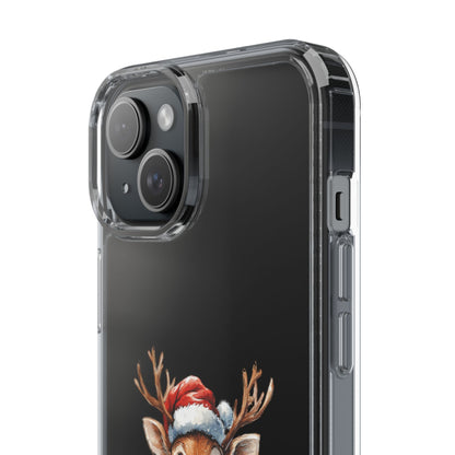 Festive Reindeer on a Clear Phone Case