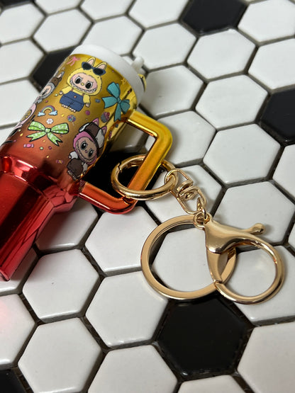 Mini Labubu-Inspired Chapstick Holder Keychain – Cute Refillable Lip Balm Case