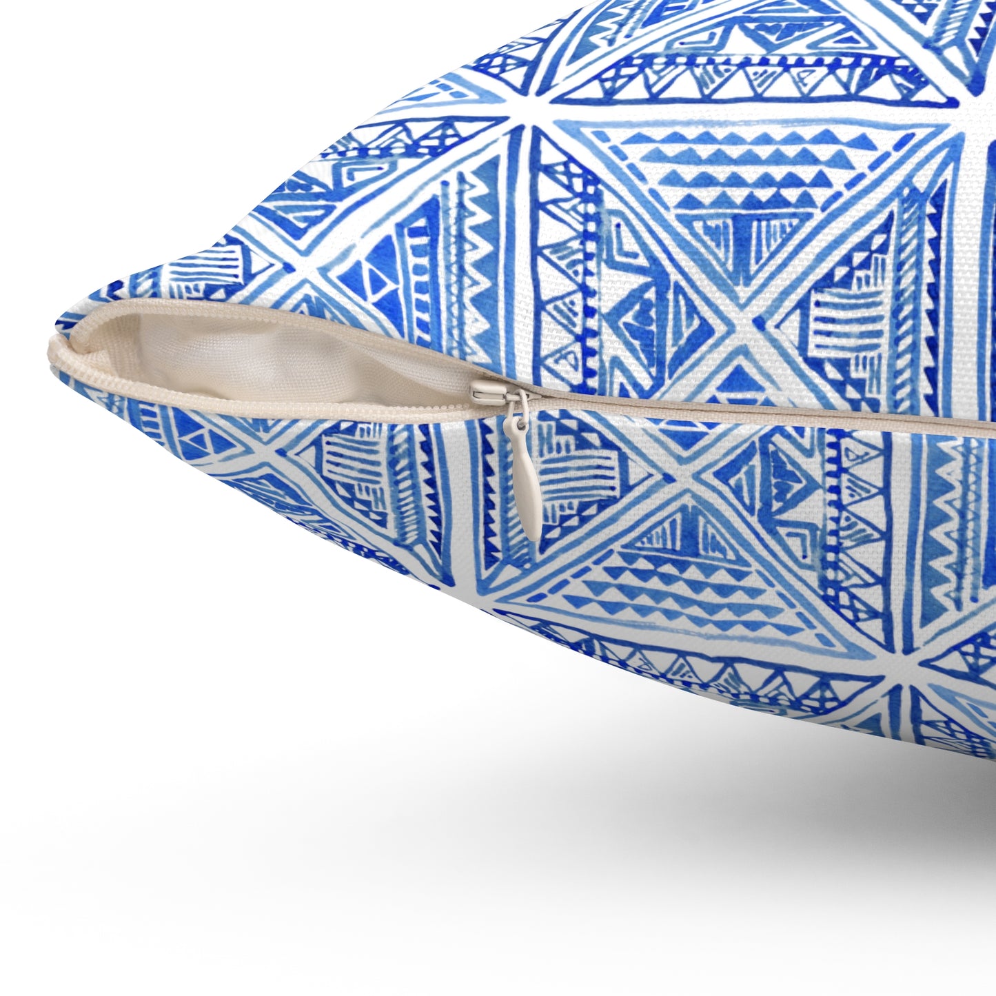 Blue Mediterranean Tile - Indoor Throw Pillow