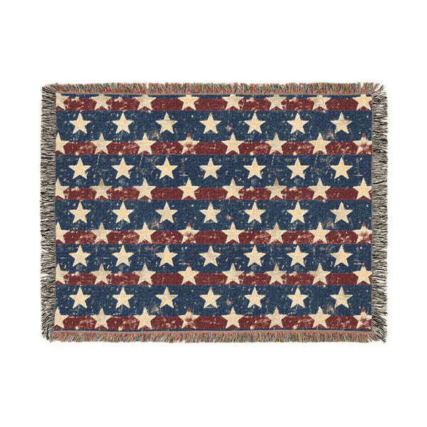 Patriotic Star Woven Blanket - Horizontal