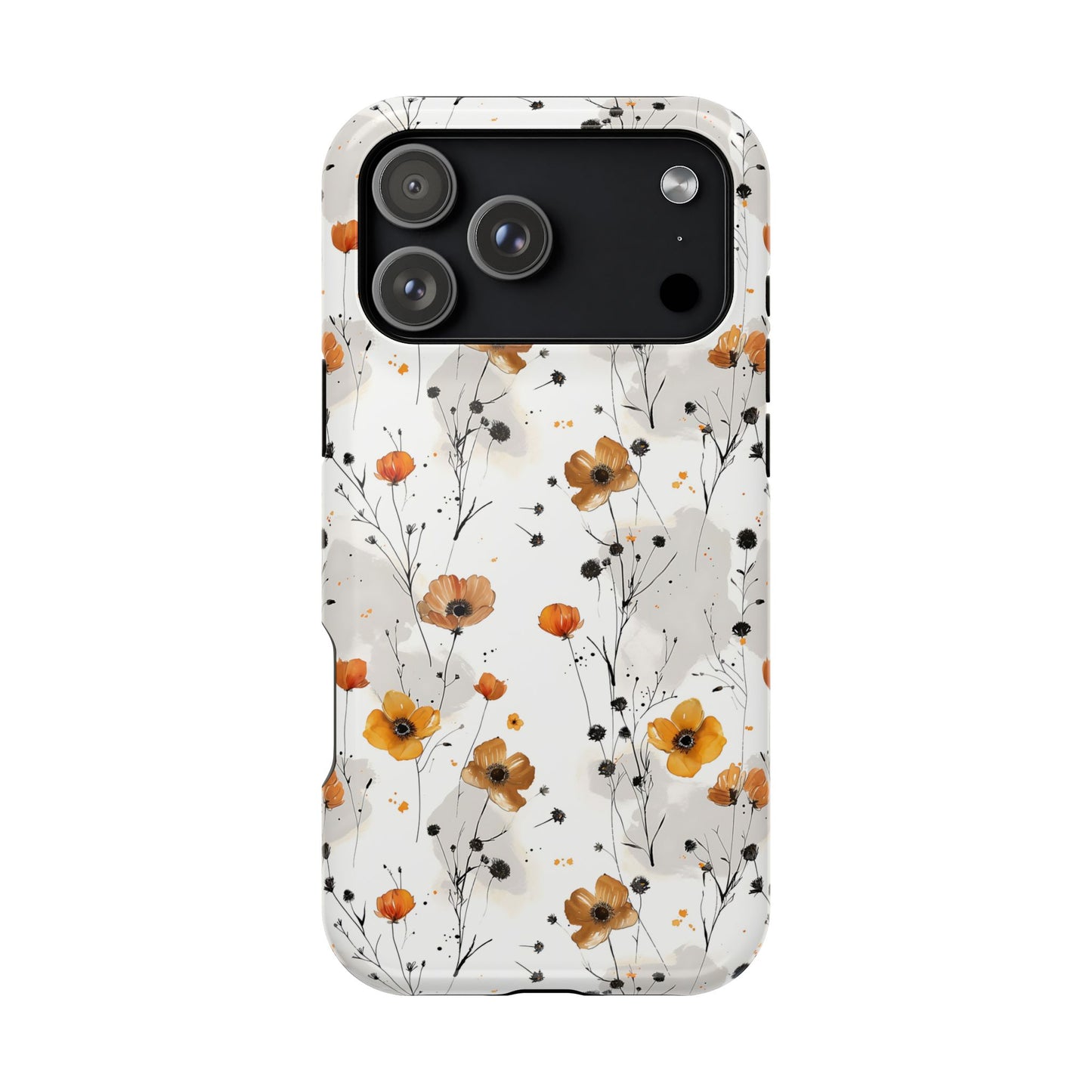 Orange and Yellow Floral MagSafe iPhone Case