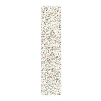 Christmas Table Runner Featuring Red & Green Holly