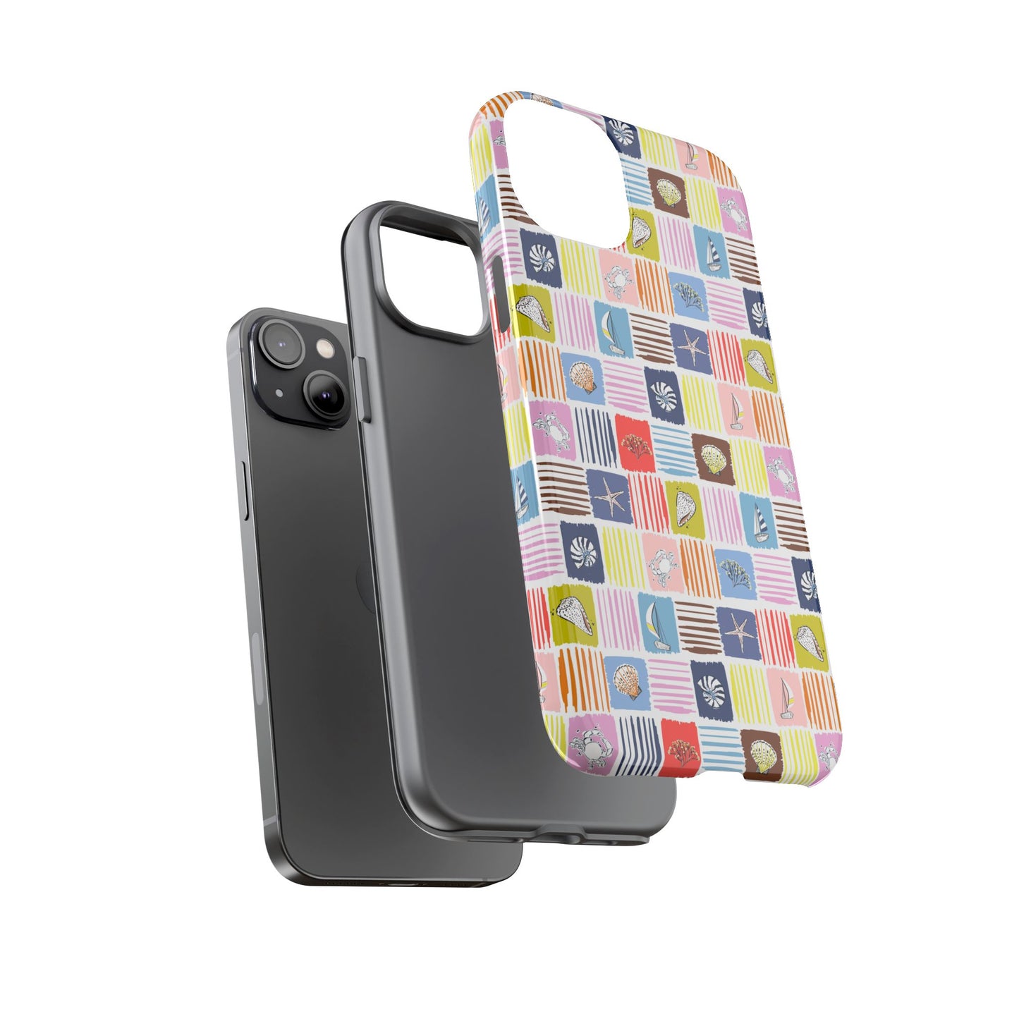 Colorful Seashells Sailboats and Starfish Summer Themed Phone Case