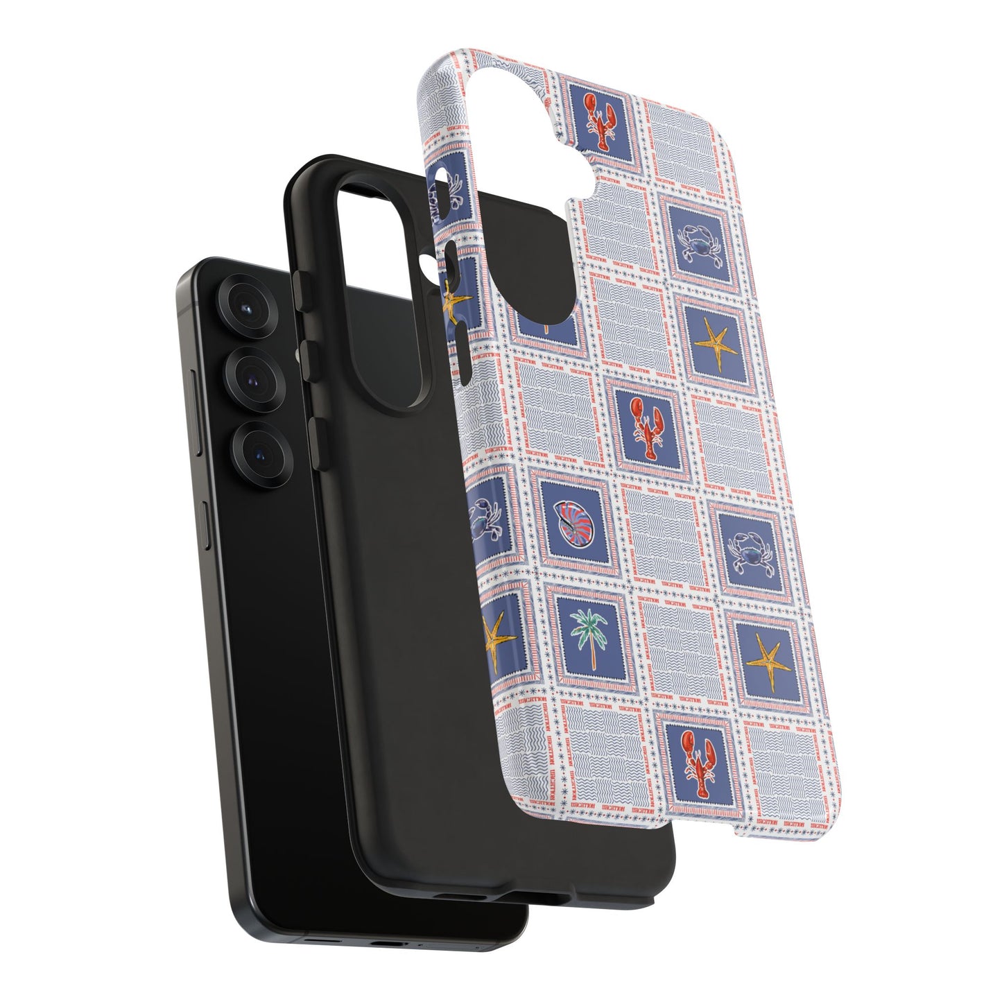 Lobsters Sailboats Seashells - Cell Phone Tough Case
