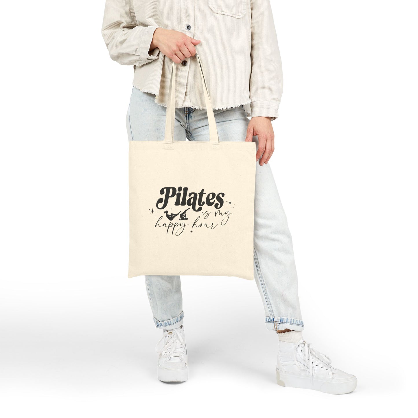 Pilates Is My Happy Hour Tote Bag - Eco-Friendly Gym Bag, Fitness Gift, Workout Accessory, Pilates Lover Tote, Everyday Carryall