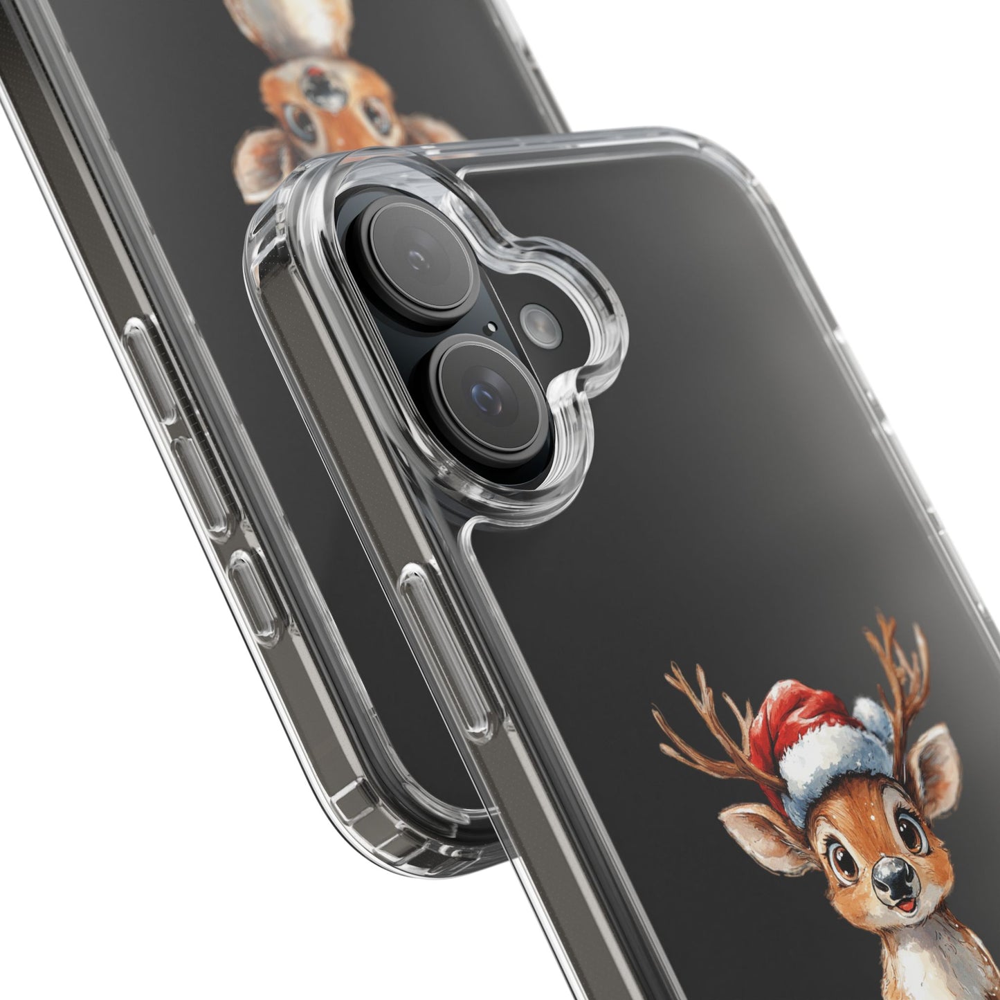 Festive Reindeer on a Clear Phone Case