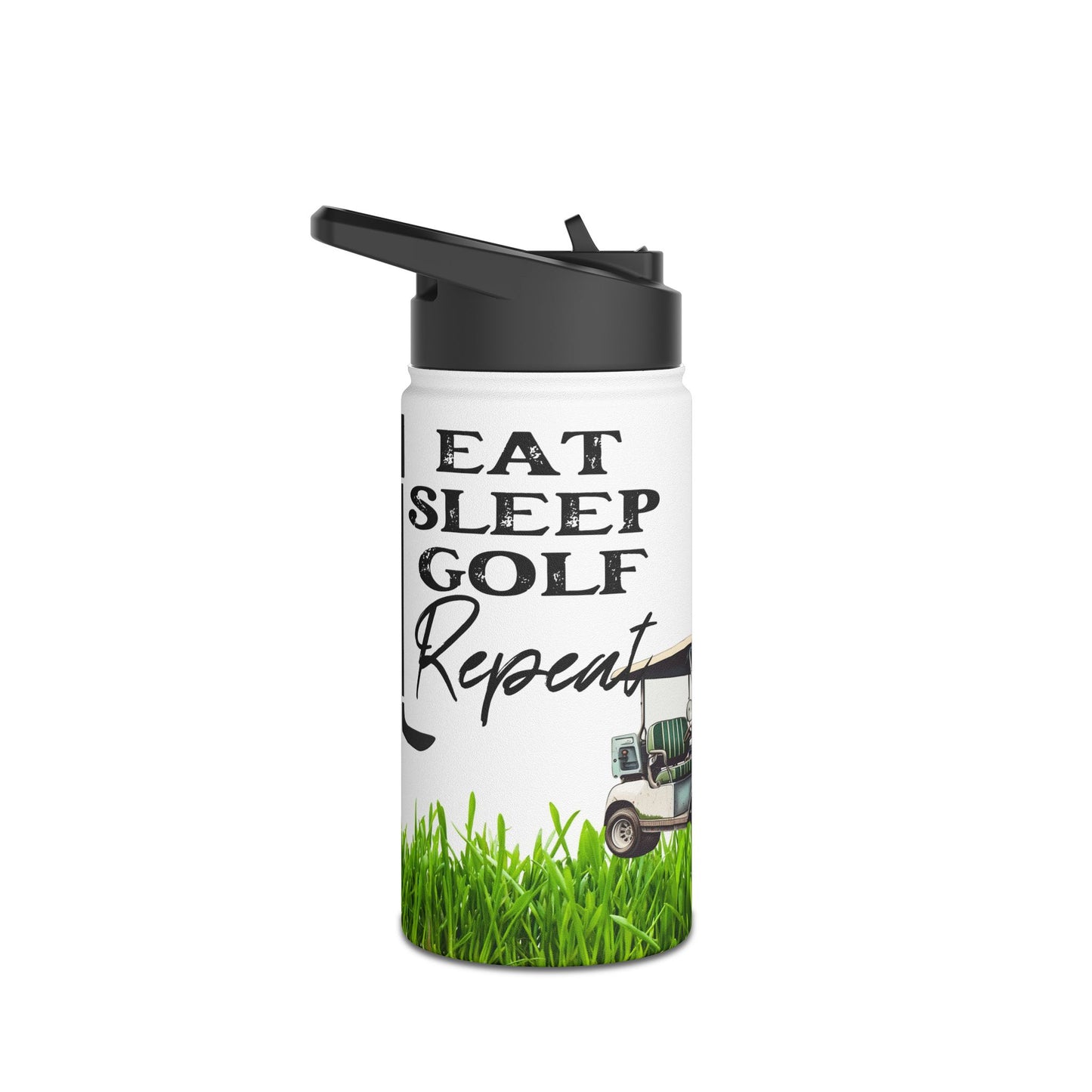 Eat Sleep Golf Repeat - Stainless Steel Water Bottle