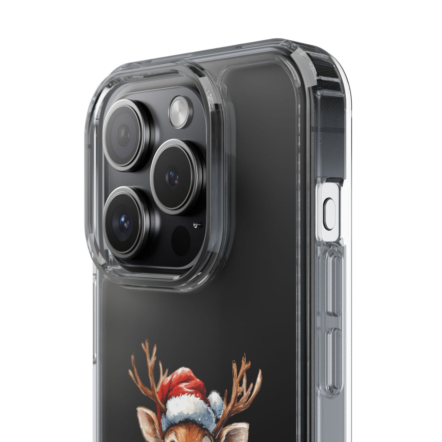 Festive Reindeer on a Clear Phone Case