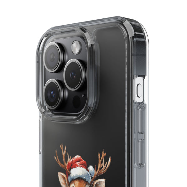 Festive Reindeer on a Clear Phone Case