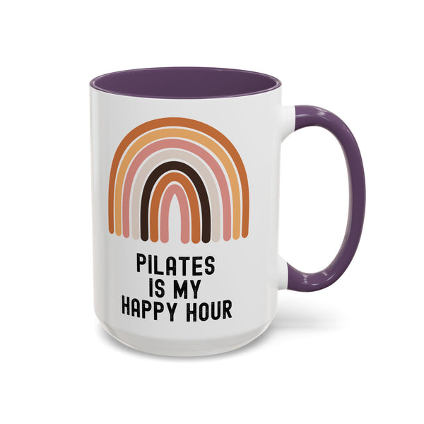 Pilates Is My Happy Hour Funny Coffee Mug Gift for Pilates Lover Women Workout Cup Mothers Day