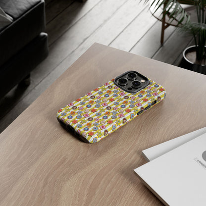 Yellow and White Striped Summer Themed Phone Case