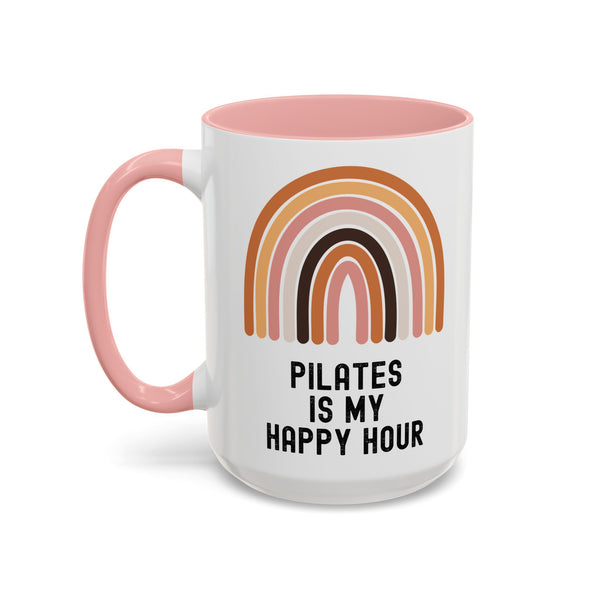 Pilates Is My Happy Hour Funny Coffee Mug Gift for Pilates Lover Women Workout Cup Mothers Day