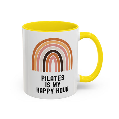 Pilates Is My Happy Hour Funny Coffee Mug Gift for Pilates Lover Women Workout Cup Mothers Day