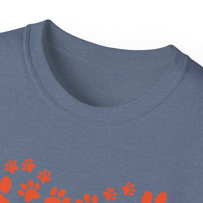 Heart Paw Print Unisex Ultra Cotton Tee - Perfect for Pet Lovers