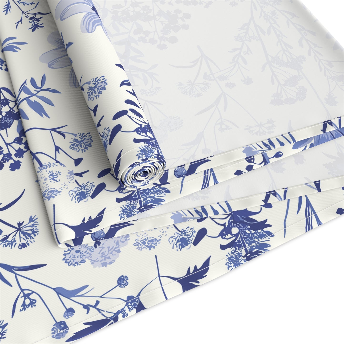Blue Floral Toile Table Runner