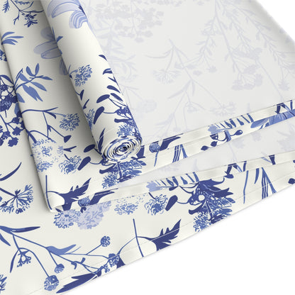 Blue Floral Toile Table Runner