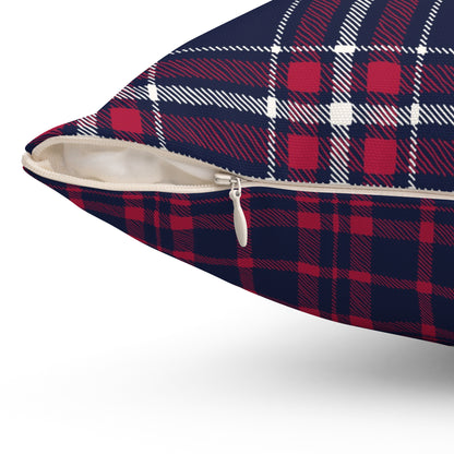 Blue and Red Plaid - Indoor Throw Pillow - Front and Back Design