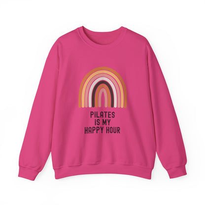 Pilates Rainbow Crewneck Sweatshirt, Cozy Exercise Sweatshirt, Gift for Fitness Lovers, Motivational Apparel, Workout Pullover