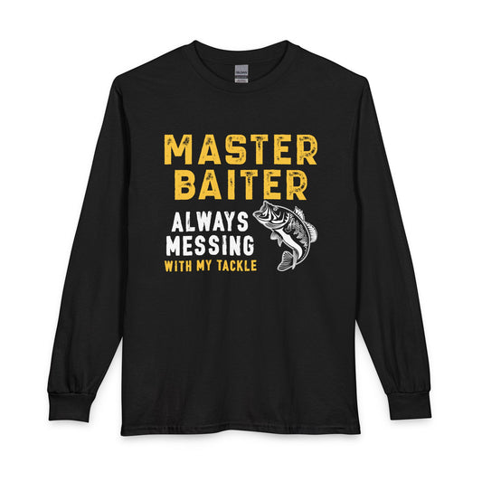 Master Baiter Fishing Graphic Long Sleeve | Funny Fisherman Shirt, Tackle Humor, Dad Jokes