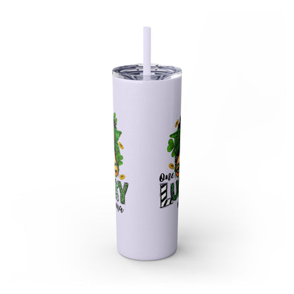 One Lucky Mama 20oz Skinny Tumbler with Straw,  St Patricks Themed Tumbler