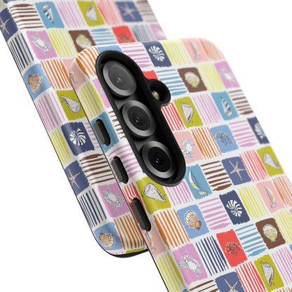 Colorful Seashells Sailboats and Starfish Summer Themed Phone Case
