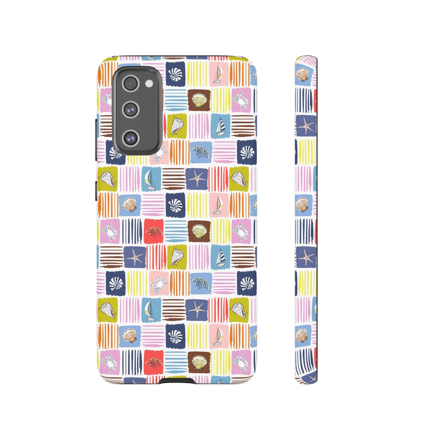 Colorful Seashells Sailboats and Starfish Summer Themed Phone Case