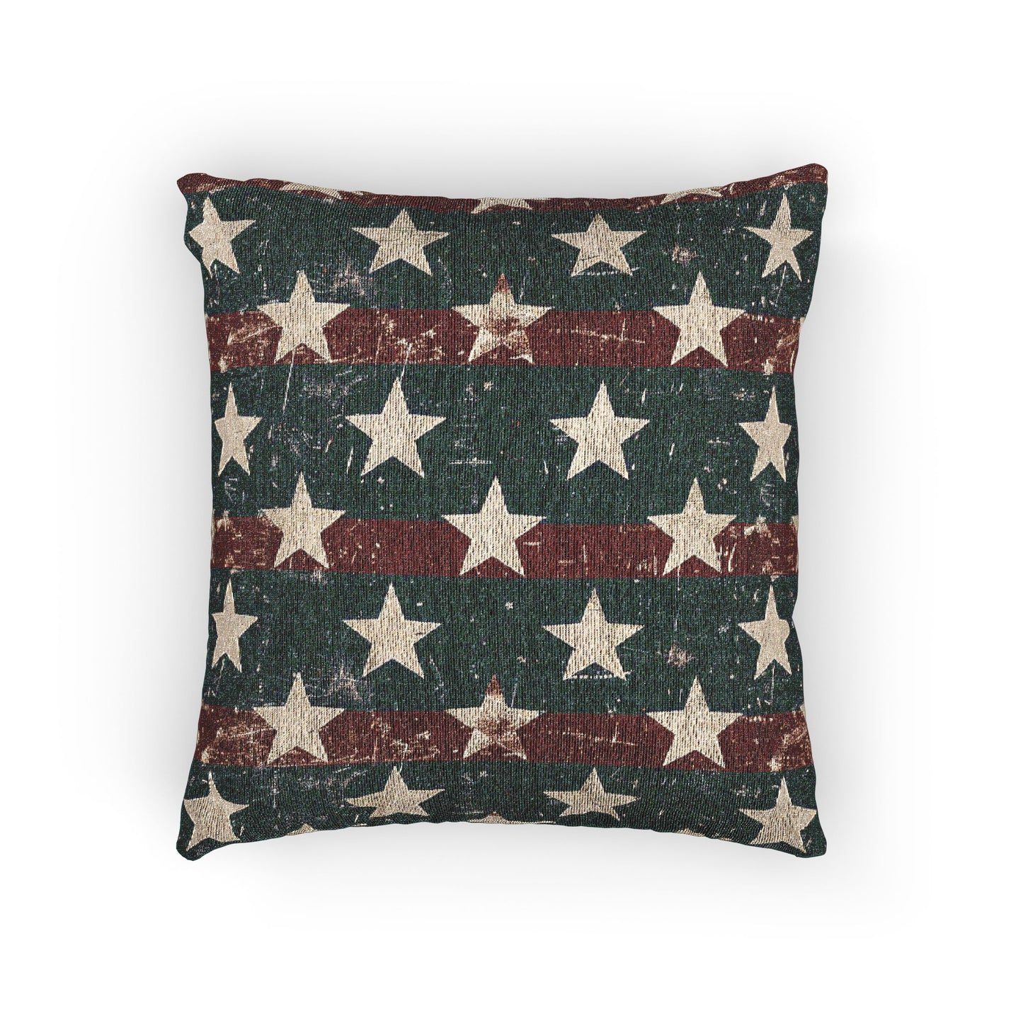 Stars & Stripes Woven Patriotic Throw Pillow