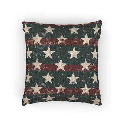 Stars & Stripes Woven Patriotic Throw Pillow