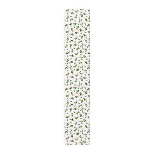 Christmas Table Runner Featuring Holly & Candy Canes