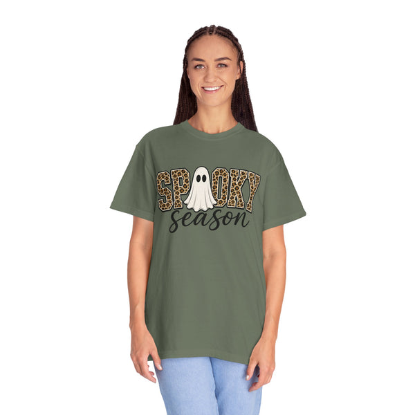 Spooky Season Leopard Print Ghost Halloween Graphic T-Shirt