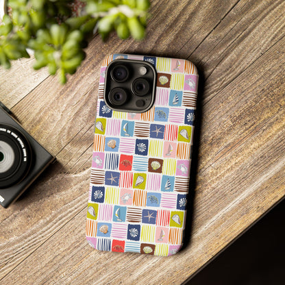 Colorful Seashells Sailboats and Starfish Summer Themed Phone Case