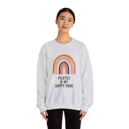 Pilates Rainbow Crewneck Sweatshirt, Cozy Exercise Sweatshirt, Gift for Fitness Lovers, Motivational Apparel, Workout Pullover