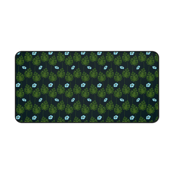 Blue and Green Floral Garden - Desk Mat